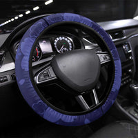 Japan Rugby Pacific Steering Wheel Cover Sakuras Rising Sun with Polynesian Pattern - Wonder Print Shop