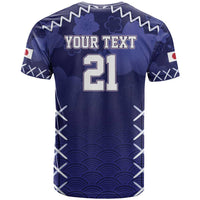 Custom Japan Rugby Pacific T Shirt Sakuras Rising Sun with Polynesian Pattern - Wonder Print Shop