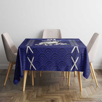 Custom Japan Rugby Pacific Tablecloth Sakuras Rising Sun with Polynesian Pattern - Wonder Print Shop
