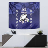 Custom Japan Rugby Pacific Tapestry Sakuras Rising Sun with Polynesian Pattern - Wonder Print Shop