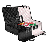 Custom Fiji England Rugby Back Car Seat Cover Tapa Pattern and Rose Flower World Cup 2023 LT9 - Wonder Print Shop