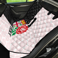 Custom Fiji England Rugby Back Car Seat Cover Tapa Pattern and Rose Flower World Cup 2023 LT9 - Wonder Print Shop