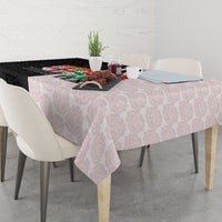 Custom Fiji England Rugby Tablecloth Tapa Pattern and Rose Flower World Cup 2023 - Wonder Print Shop