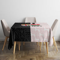 Custom Fiji England Rugby Tablecloth Tapa Pattern and Rose Flower World Cup 2023 - Wonder Print Shop