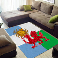 Wales Argentina Rugby Area Rug The Welsh Dragon and Sol De Mayo World Cup 2023 LT9 - Wonder Print Shop