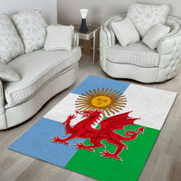Wales Argentina Rugby Area Rug The Welsh Dragon and Sol De Mayo World Cup 2023 LT9 - Wonder Print Shop
