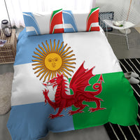 Wales Argentina Rugby Bedding Set The Welsh Dragon and Sol De Mayo World Cup 2023 LT9 - Wonder Print Shop