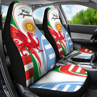 Wales Argentina Rugby Car Seat Cover The Welsh Dragon and Sol De Mayo World Cup 2023 LT9 - Wonder Print Shop