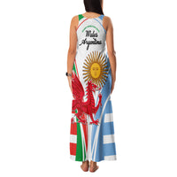 Wales Argentina Rugby Family Matching Tank Maxi Dress and Hawaiian Shirt The Welsh Dragon and Sol De Mayo World Cup 2023 - Wonder Print Shop