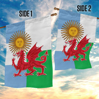 Wales Argentina Rugby Garden Flag The Welsh Dragon and Sol De Mayo World Cup 2023 - Wonder Print Shop