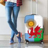 Wales Argentina Rugby Luggage Cover The Welsh Dragon and Sol De Mayo World Cup 2023 - Wonder Print Shop