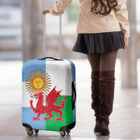 Wales Argentina Rugby Luggage Cover The Welsh Dragon and Sol De Mayo World Cup 2023 - Wonder Print Shop