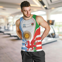 Wales Argentina Rugby Men Tank Top The Welsh Dragon and Sol De Mayo World Cup 2023 - Wonder Print Shop