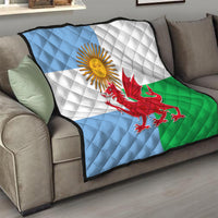 Wales Argentina Rugby Quilt The Welsh Dragon and Sol De Mayo World Cup 2023 - Wonder Print Shop
