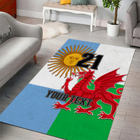 Custom Wales Argentina Rugby Area Rug The Welsh Dragon and Sol De Mayo World Cup 2023 LT9 - Wonder Print Shop