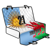 Custom Wales Argentina Rugby Back Car Seat Cover The Welsh Dragon and Sol De Mayo World Cup 2023 LT9 - Wonder Print Shop