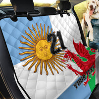 Custom Wales Argentina Rugby Back Car Seat Cover The Welsh Dragon and Sol De Mayo World Cup 2023 LT9 - Wonder Print Shop