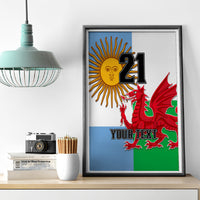 Custom Wales Argentina Rugby Canvas Wall Art The Welsh Dragon and Sol De Mayo World Cup 2023 LT9 - Wonder Print Shop