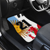 Custom Wales Argentina Rugby Car Mats The Welsh Dragon and Sol De Mayo World Cup 2023 LT9 - Wonder Print Shop