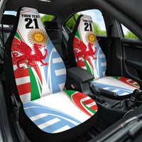 Custom Wales Argentina Rugby Car Seat Cover The Welsh Dragon and Sol De Mayo World Cup 2023 LT9 - Wonder Print Shop