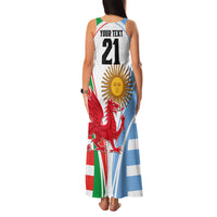 Custom Wales Argentina Rugby Family Matching Tank Maxi Dress and Hawaiian Shirt The Welsh Dragon and Sol De Mayo World Cup 2023 - Wonder Print Shop