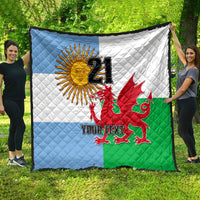 Custom Wales Argentina Rugby Quilt The Welsh Dragon and Sol De Mayo World Cup 2023 - Wonder Print Shop