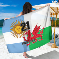 Custom Wales Argentina Rugby Sarong The Welsh Dragon and Sol De Mayo World Cup 2023 - Wonder Print Shop