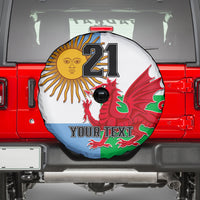 Custom Wales Argentina Rugby Spare Tire Cover The Welsh Dragon and Sol De Mayo World Cup 2023 - Wonder Print Shop