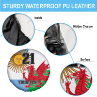 Custom Wales Argentina Rugby Spare Tire Cover The Welsh Dragon and Sol De Mayo World Cup 2023 - Wonder Print Shop