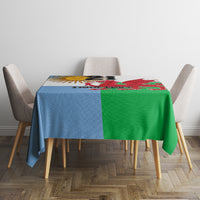 Custom Wales Argentina Rugby Tablecloth The Welsh Dragon and Sol De Mayo World Cup 2023 - Wonder Print Shop