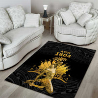 Haitian Negre Marron 1804 Area Rug Black Polynesian Pattern LT9 - Wonder Print Shop