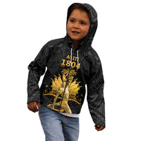 Haitian Negre Marron 1804 Kid Hoodie Black Polynesian Pattern - Wonder Print Shop