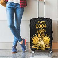 Haitian Negre Marron 1804 Luggage Cover Black Polynesian Pattern - Wonder Print Shop