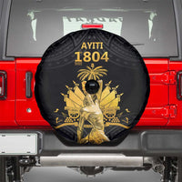 Haitian Negre Marron 1804 Spare Tire Cover Black Polynesian Pattern - Wonder Print Shop