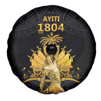 Haitian Negre Marron 1804 Spare Tire Cover Black Polynesian Pattern - Wonder Print Shop