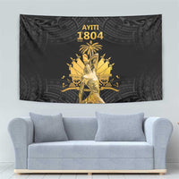 Haitian Negre Marron 1804 Tapestry Black Polynesian Pattern - Wonder Print Shop