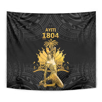 Haitian Negre Marron 1804 Tapestry Black Polynesian Pattern - Wonder Print Shop