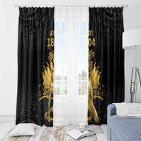 Haitian Negre Marron 1804 Window Curtain Black Polynesian Pattern - Wonder Print Shop