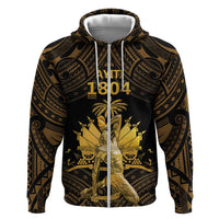 Haitian Negre Marron 1804 Hoodie Gold Polynesian Pattern - Wonder Print Shop