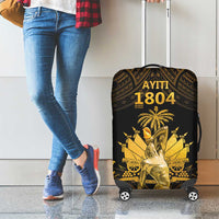Haitian Negre Marron 1804 Luggage Cover Gold Polynesian Pattern - Wonder Print Shop
