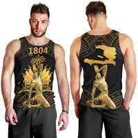 Haitian Negre Marron 1804 Men Tank Top Gold Polynesian Pattern - Wonder Print Shop