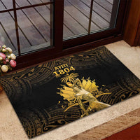 Haitian Negre Marron 1804 Rubber Doormat Gold Polynesian Pattern - Wonder Print Shop