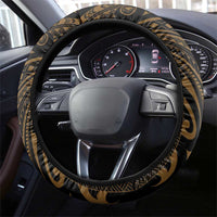 Haitian Negre Marron 1804 Steering Wheel Cover Gold Polynesian Pattern - Wonder Print Shop