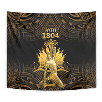 Haitian Negre Marron 1804 Tapestry Gold Polynesian Pattern - Wonder Print Shop