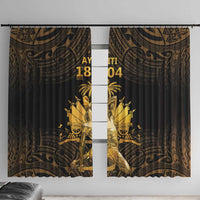 Haitian Negre Marron 1804 Window Curtain Gold Polynesian Pattern - Wonder Print Shop