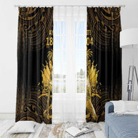 Haitian Negre Marron 1804 Window Curtain Gold Polynesian Pattern - Wonder Print Shop
