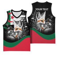 Personalized Algeria Basketball Jersey Algerian Flag With a Fennec Fox - Wonder Print Shop