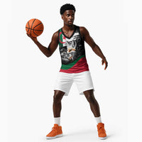Personalized Algeria Basketball Jersey Algerian Flag With a Fennec Fox - Wonder Print Shop