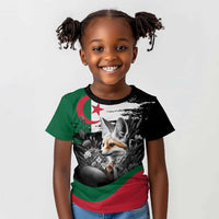 Personalized Algeria Kid T shirt Algerian Flag With a Fennec Fox LT9
