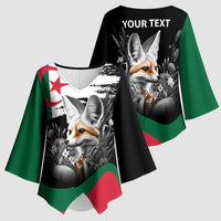 Personalized Algeria Kimono Sleeve Blouse Algerian Flag With a Fennec Fox - Wonder Print Shop